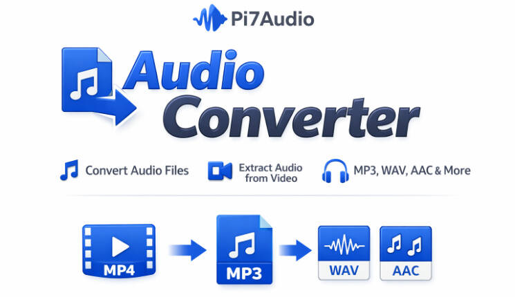 Convert audio and video to MP3, WAV, AAC, and more.