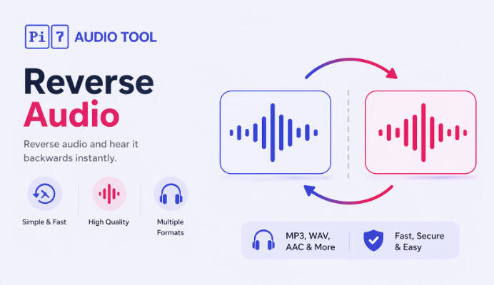 Reverse any audio file in your browser with Pi7 Audio Tool.
